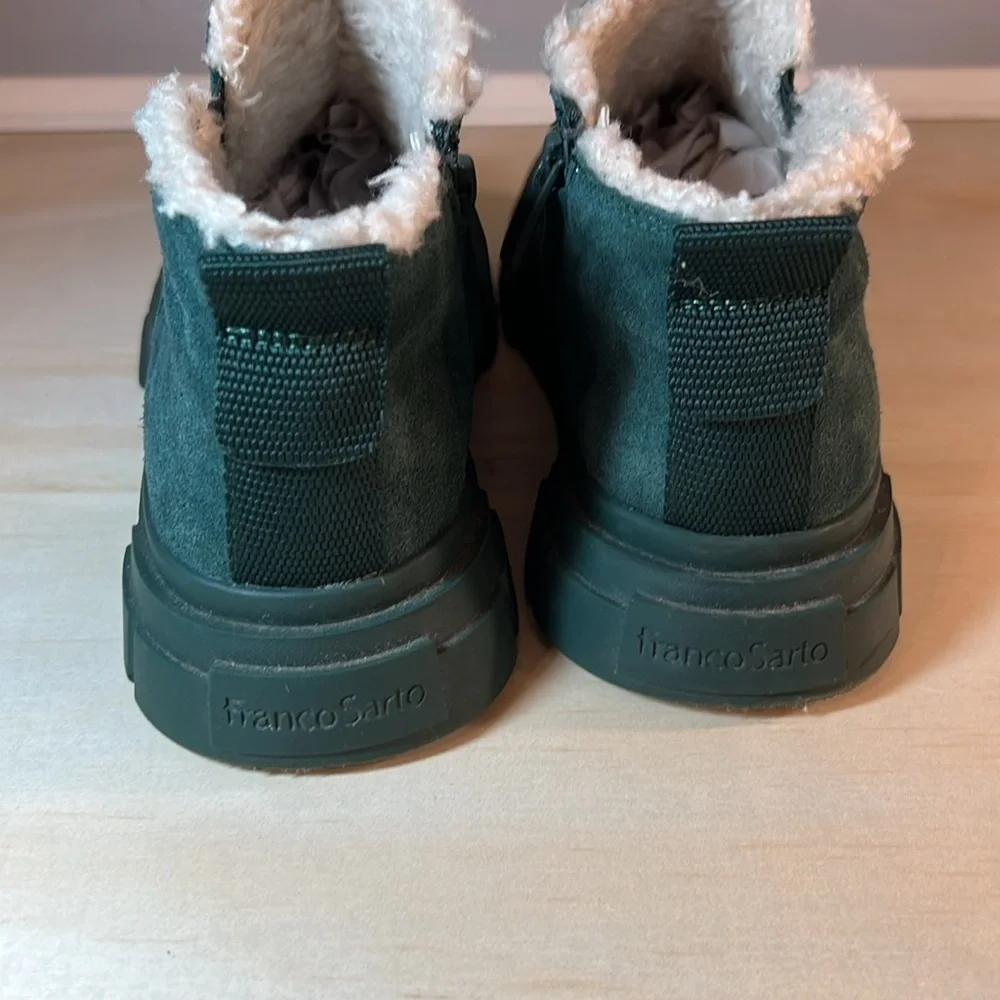 Franco Sarto Green Suede Women's Ankle Boots Sz 7.5